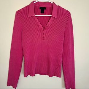 Y2K Large Ralph Lauren Knit Polo Shirt Sweater 2000s Long Sleeve Vintage